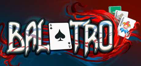 Official Balatro publisher artwork featuring cards and Jokers